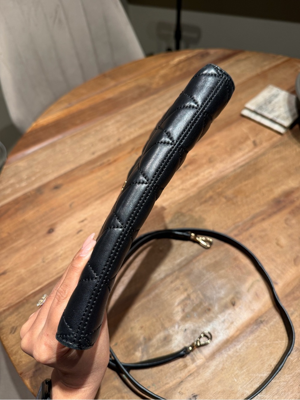 Michael Kors Black Quilted Leather Zip Clutch Crossbody - Picture 8 of 9